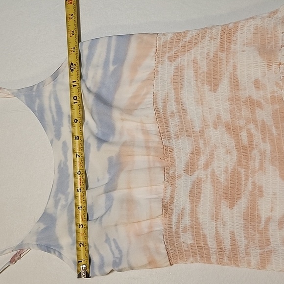 BOHO Indie SLEEZE Spring Summer OCEAN DRIVE Tie DIE TIERED Mini DRESS EUC Sz M - Picture 8 of 10